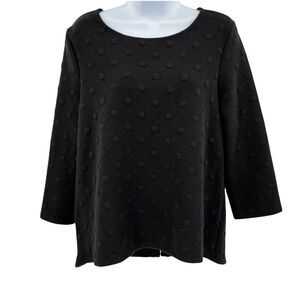 2/$30 Anthropologie W5 Polka Dot Black Blouse Top